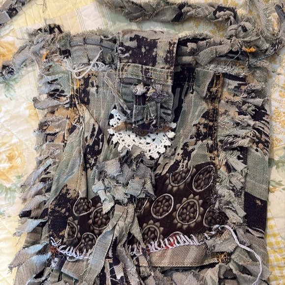 Camo handmade fringe boho bag - Picture 2 of 6